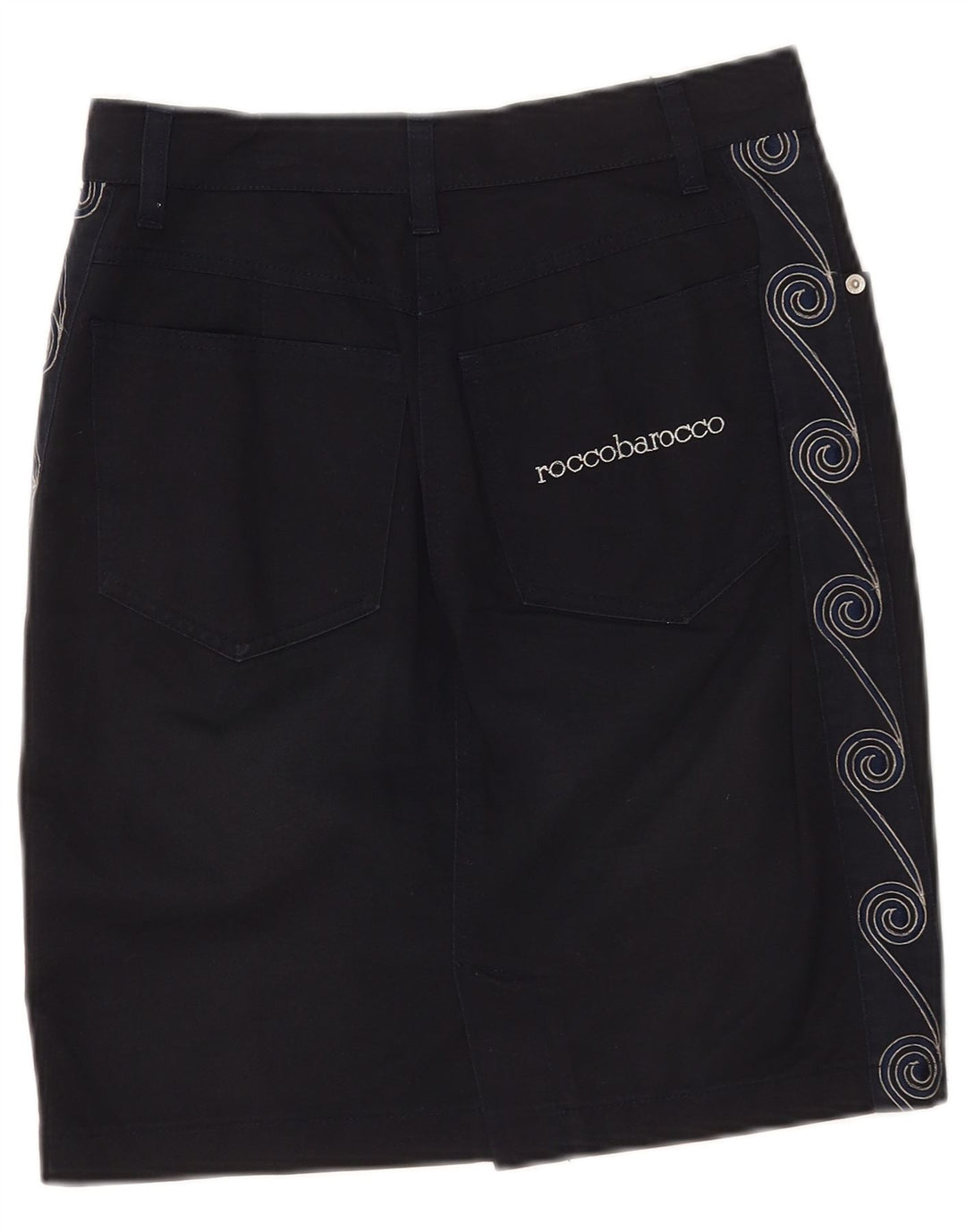 Saia lápis feminina Roccobarocco IT 44 médio W28 azul marinho geométrico