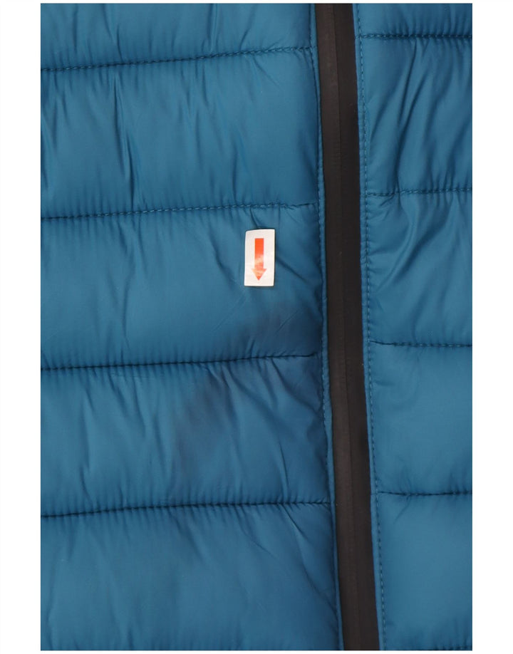 Jaqueta masculina acolchoada com capuz Lotto UK 40 poliéster azul grande