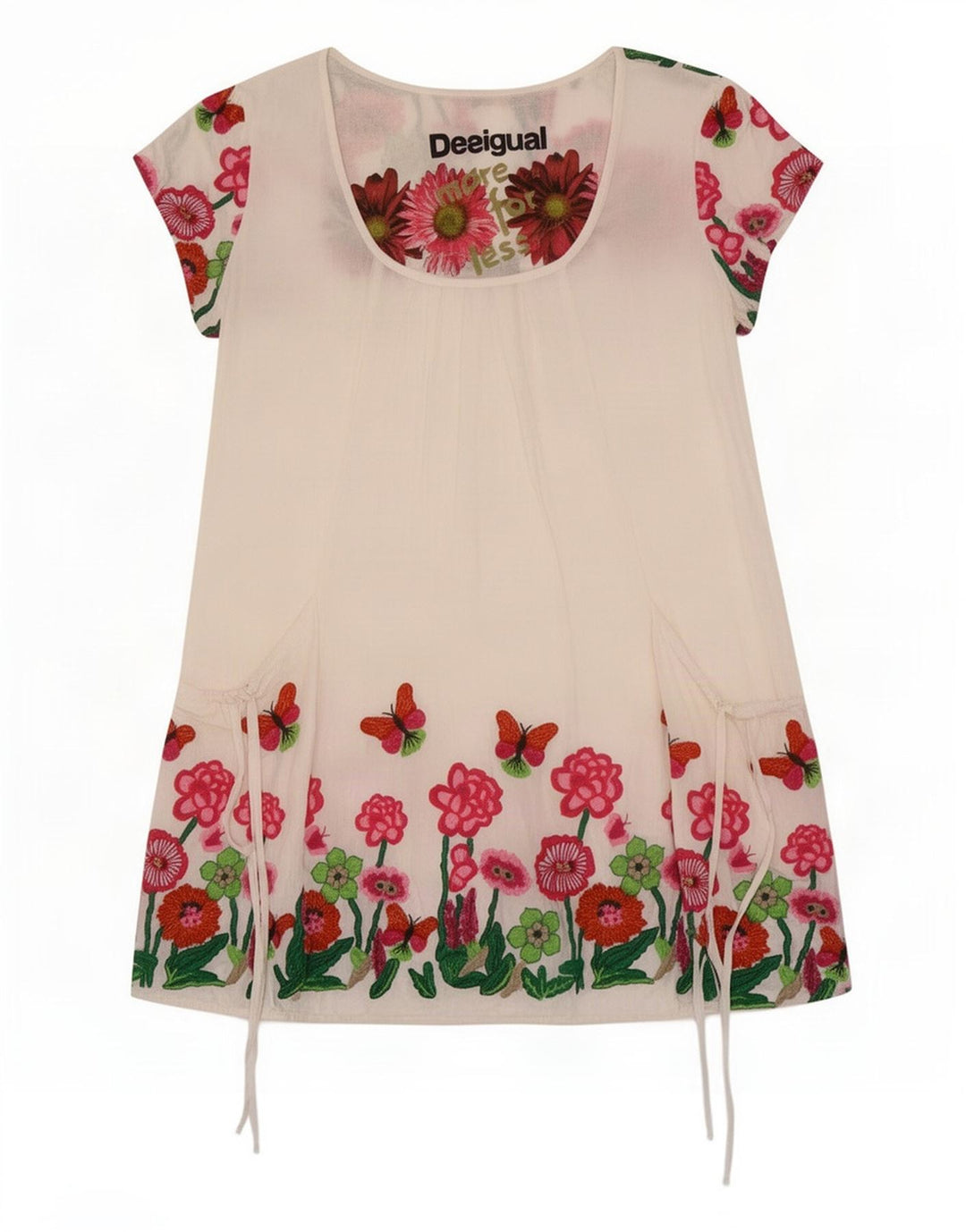 Túnica feminina Desigual UK 12 viscose floral branca média