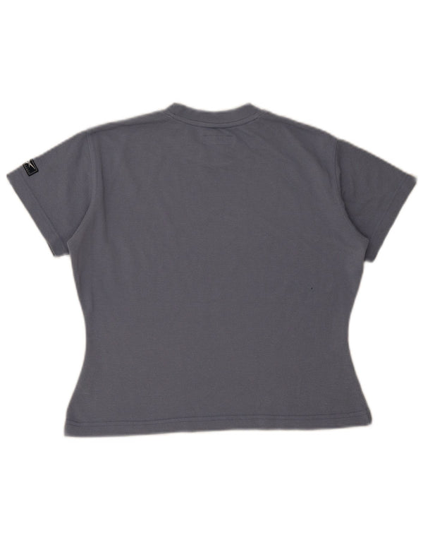 Camiseta Reebok Feminina Crop Top UK 10 Pequena Cinza