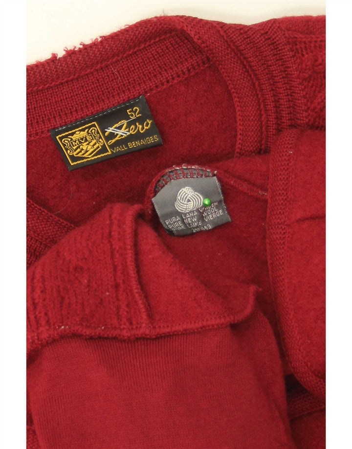 Suéter cardigã feminino Zero IT 52 2XL vermelho lã nova