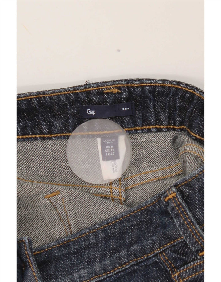 Mini saia jeans feminina Gap Reino Unido 12 médio W32 algodão azul marinho