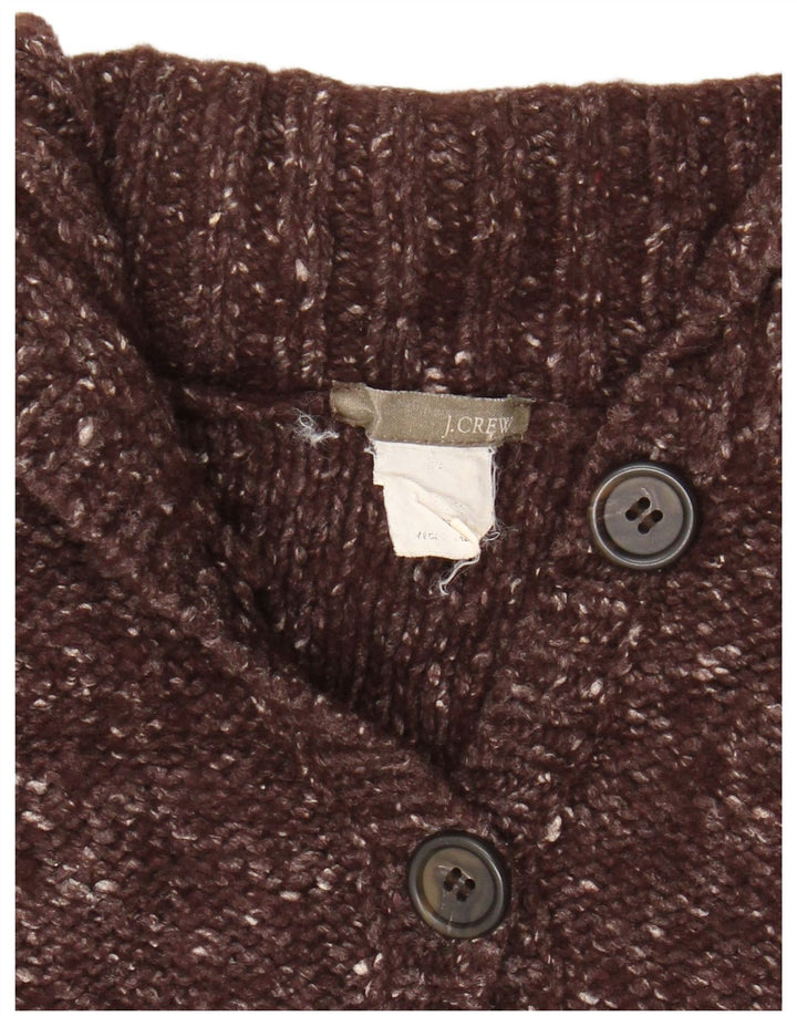 Suéter cardigã feminino J. CREW UK 8 pequeno marrom manchado