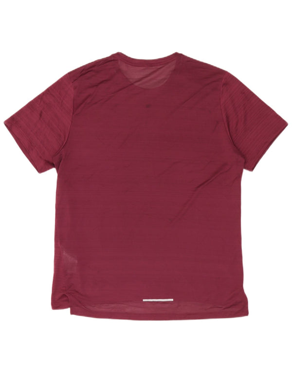 Camiseta Nike Masculina Dri Fit Top Grande Poliéster Listrado Borgonha