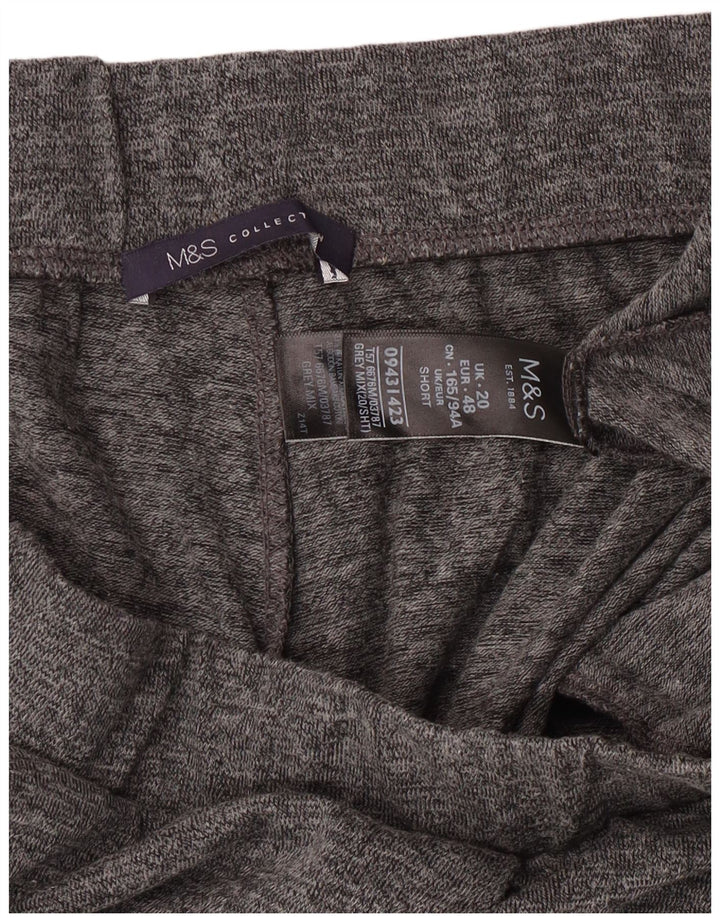 Calça de treino feminina Marks & Spencer UK 20 2XL poliéster manchado cinza