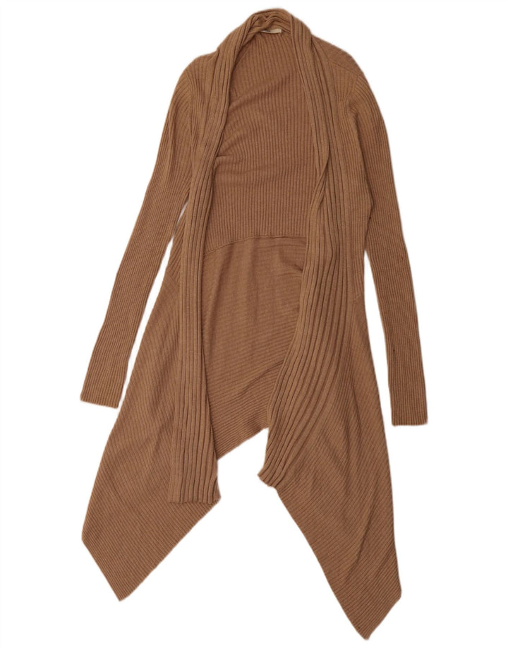 Suéter cardigã assimétrico feminino Marks & Spencer Reino Unido 12 marrom médio