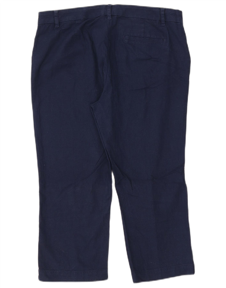 Calça capri feminina Ralph Lauren EUA 6 médio W33 L21 algodão azul marinho