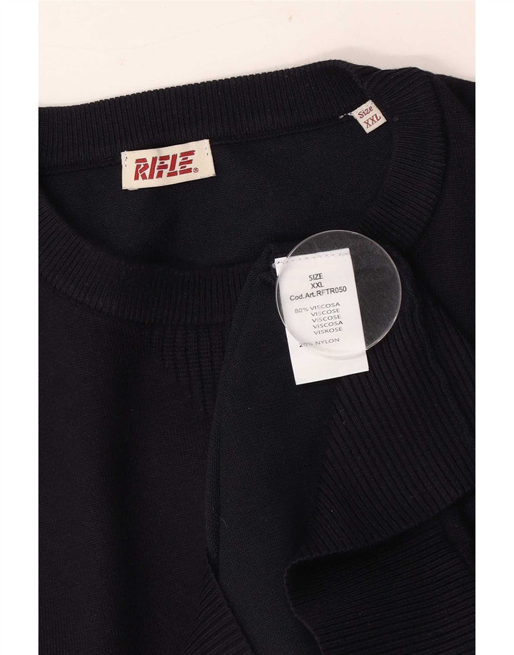 Suéter masculino Rifle com gola redonda 2XL viscose azul marinho