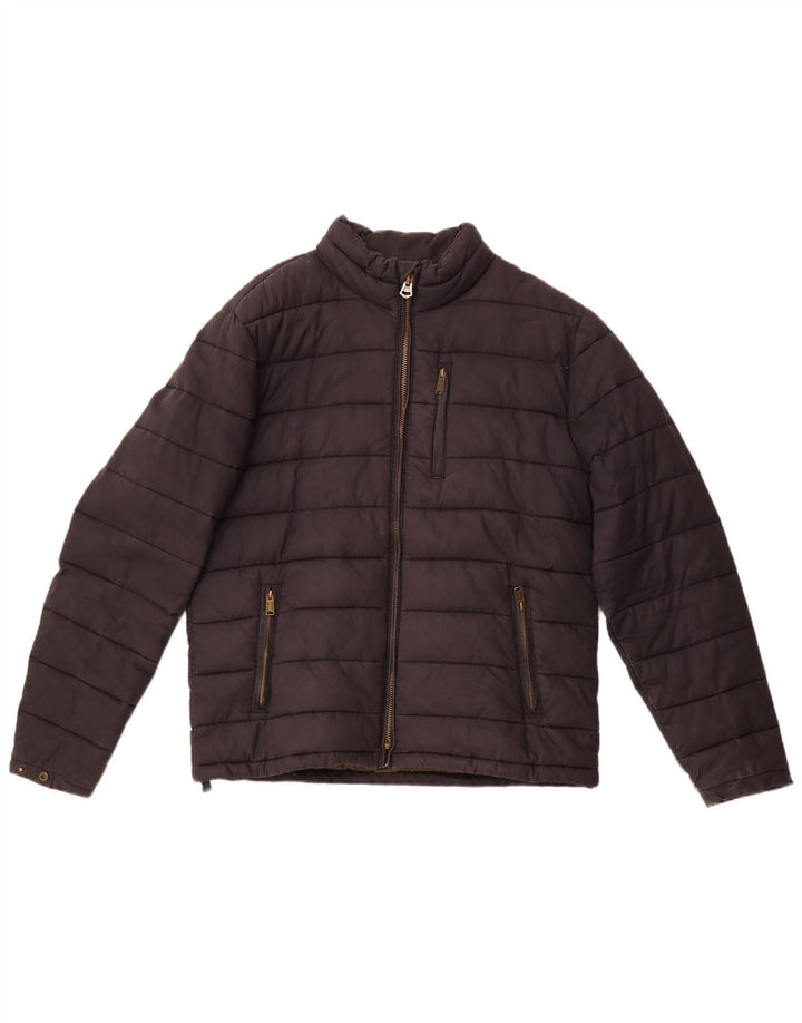 Jaqueta acolchoada masculina Fat Face UK 40 algodão preto grande