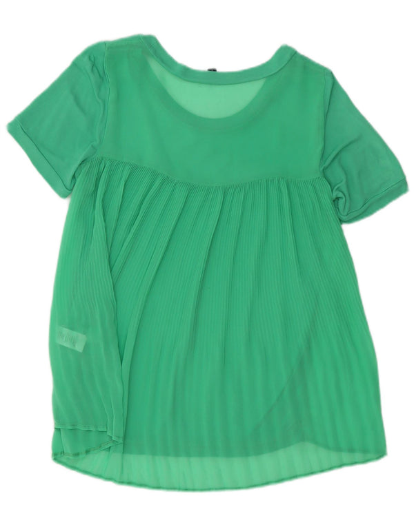 Blusa feminina French Connection Top UK 10 viscose verde pequena