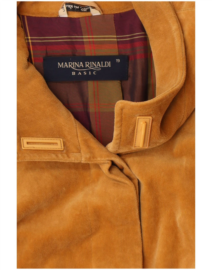 Marina Rinaldi Sobretudo feminino oversized de veludo tamanho 19 pequeno bege