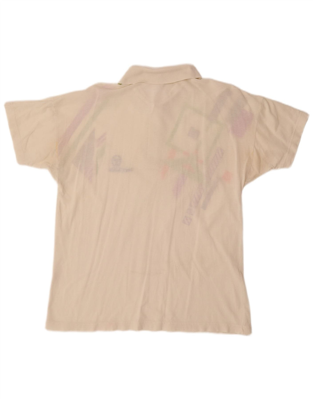 SERGIO TACCHINI Camisa polo masculina EU 50 médio off white algodão geométrico