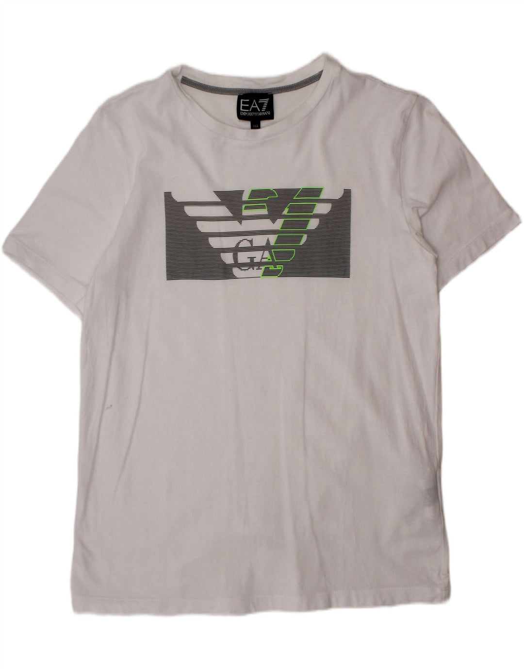 Camiseta gráfica EMPORIO ARMANI para meninos 13-14 anos algodão branco
