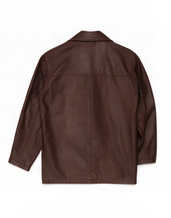 Jaqueta de couro masculina vintage UK 42 XL marrom