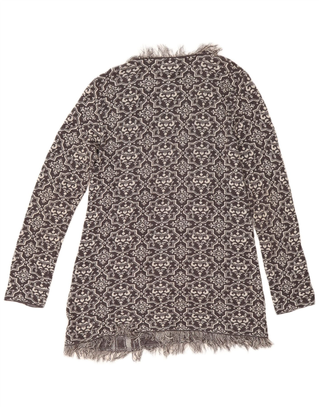 Suéter cardigan aberto feminino Rip Curl Reino Unido 8 pequeno cinza Fair Isle