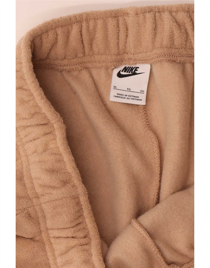Nike Mens Velour Tracksuit Calças Joggers XL Bege Poliéster
