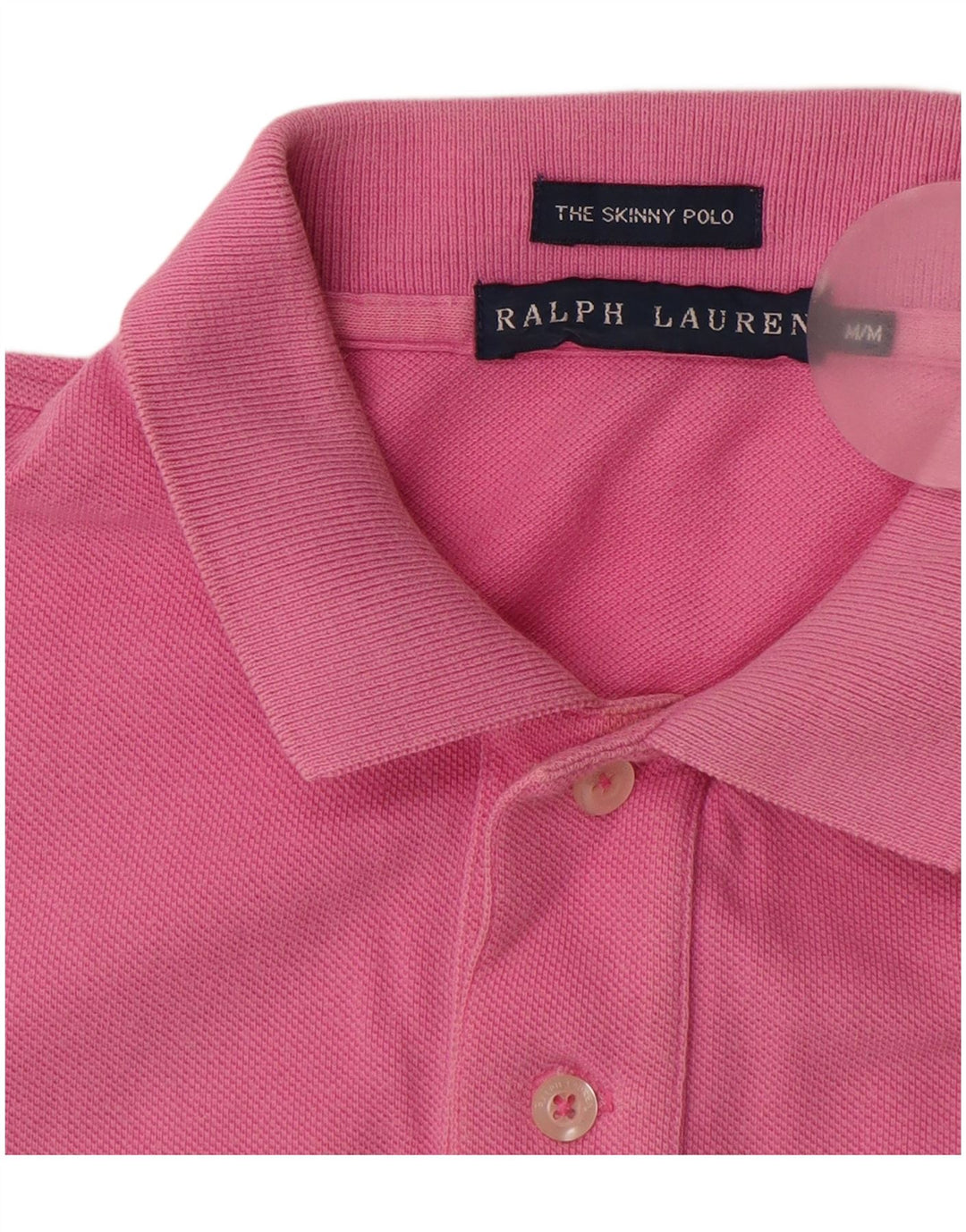 Polo skinny feminino RALPH LAUREN Reino Unido 12 algodão rosa médio
