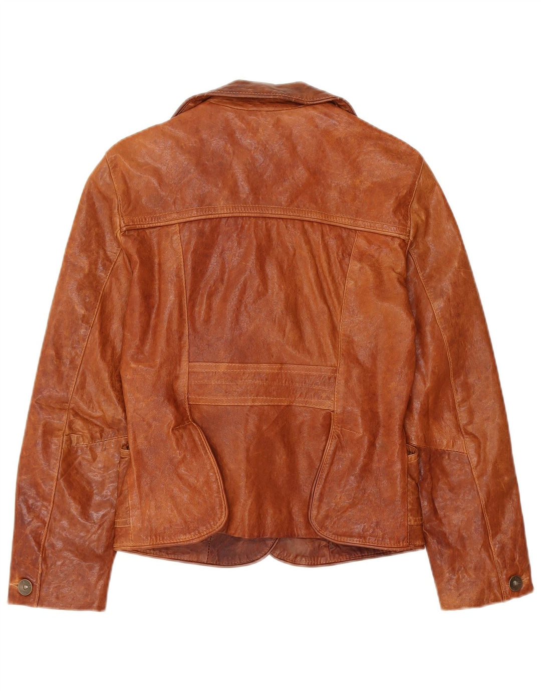 Jaqueta de couro feminina KOCCA UK 10 pequena couro marrom