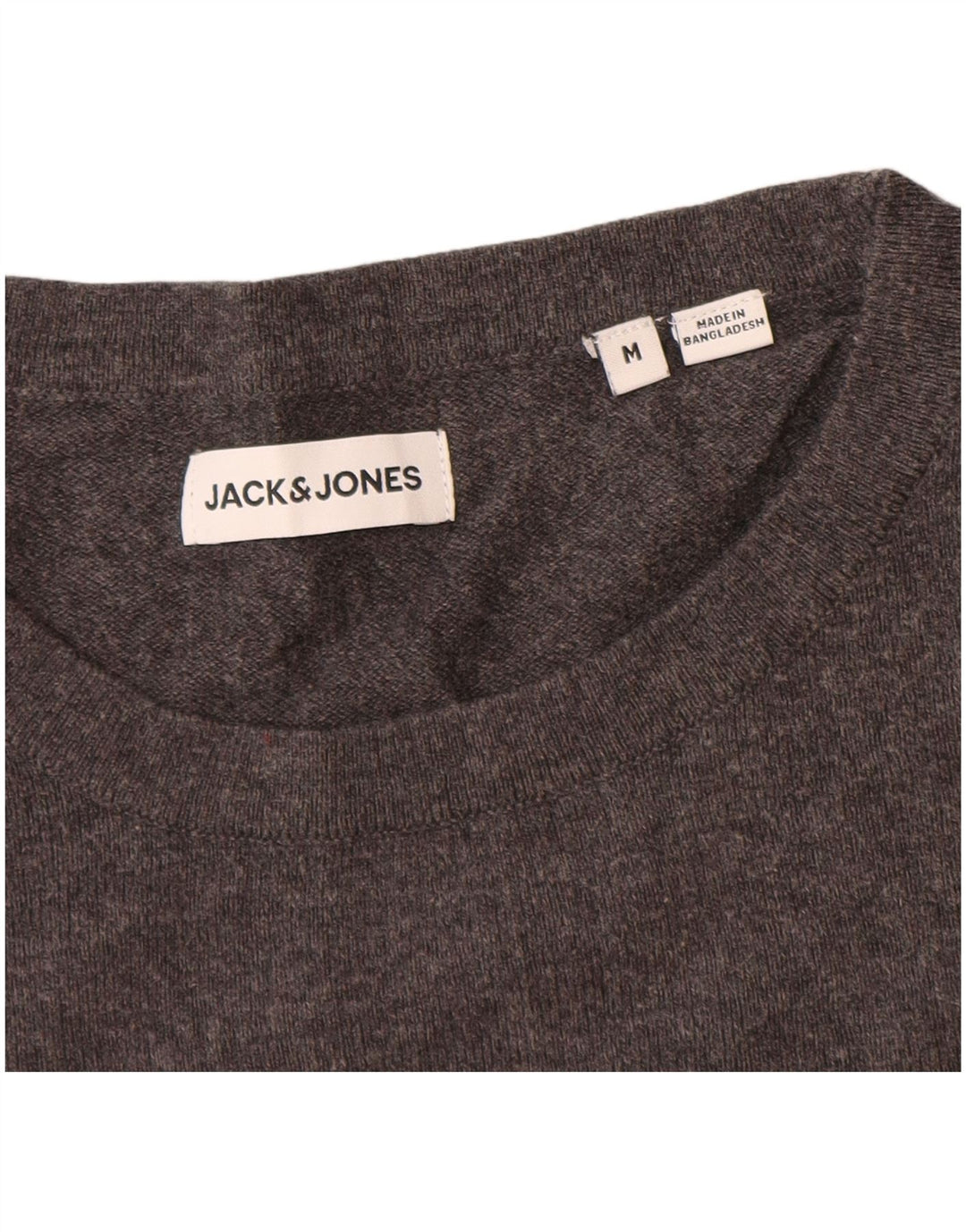 Suéter masculino Jack & Jones com gola redonda e algodão cinza médio