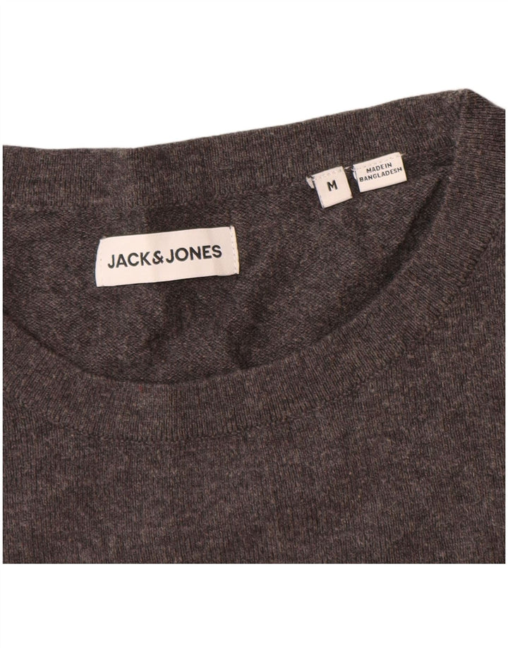 Suéter masculino Jack & Jones com gola redonda e algodão cinza médio