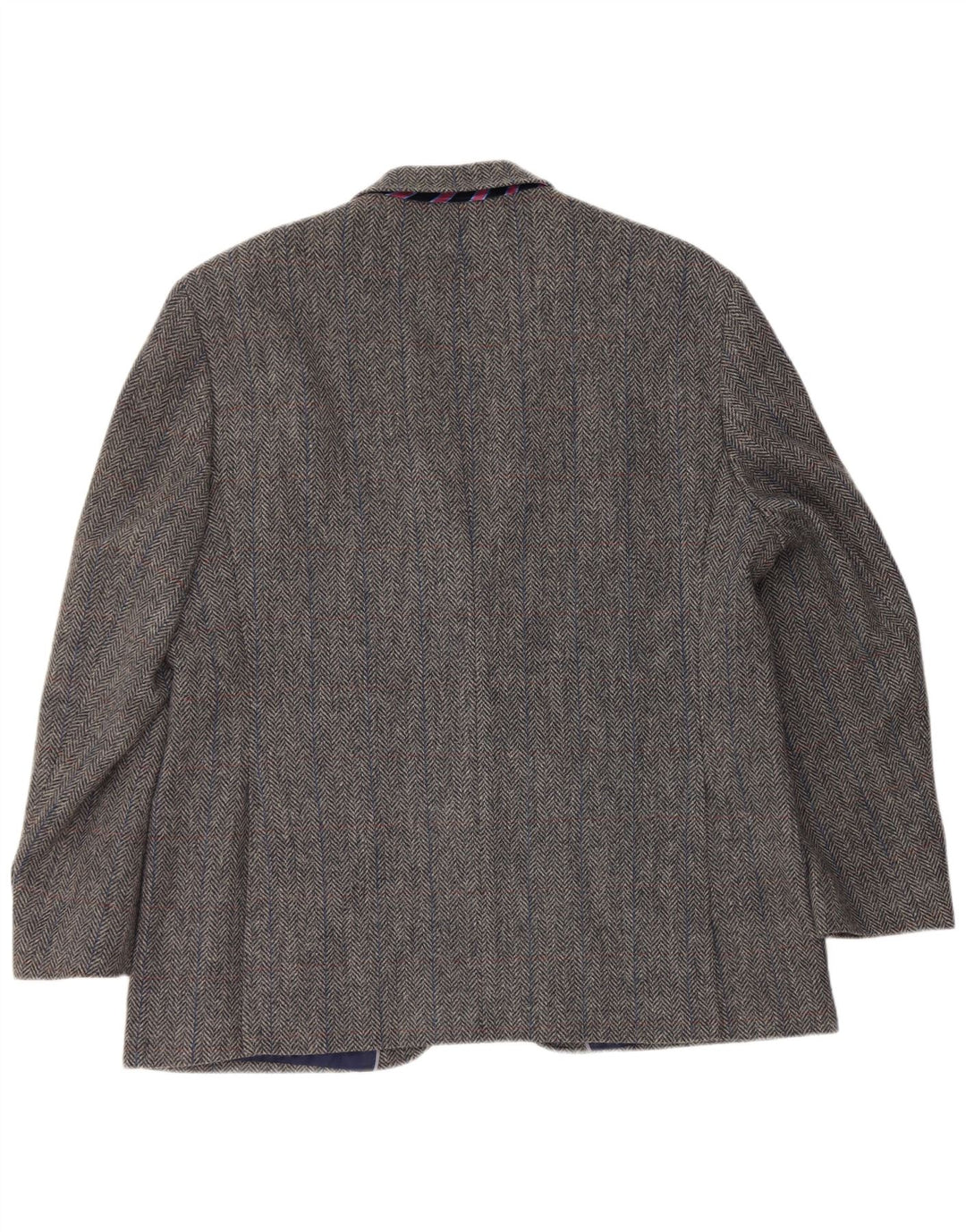 Jaqueta blazer masculina de 2 botões Marks & Spencer Reino Unido 46 XL lã espinha de peixe cinza