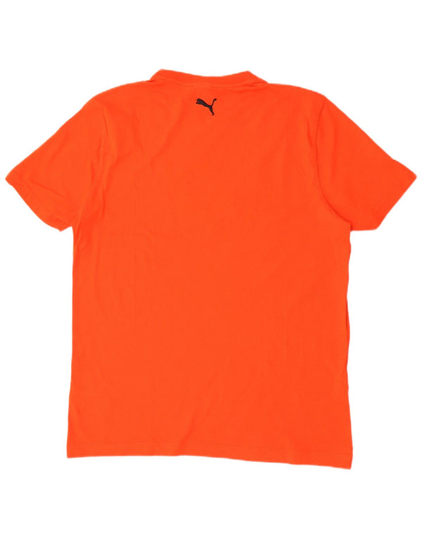 Puma Mens Graphic T-Shirt Top Grande Algodão Laranja