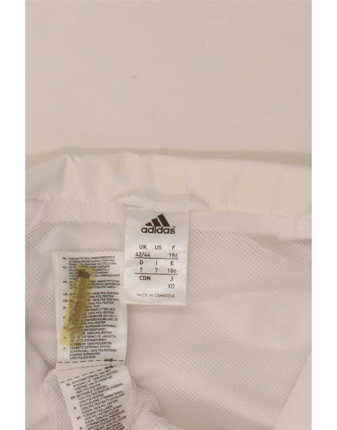 Adidas Mens Tracksuit Top Jacket UK 42/44 Grande Branco Colorblock Poliéster