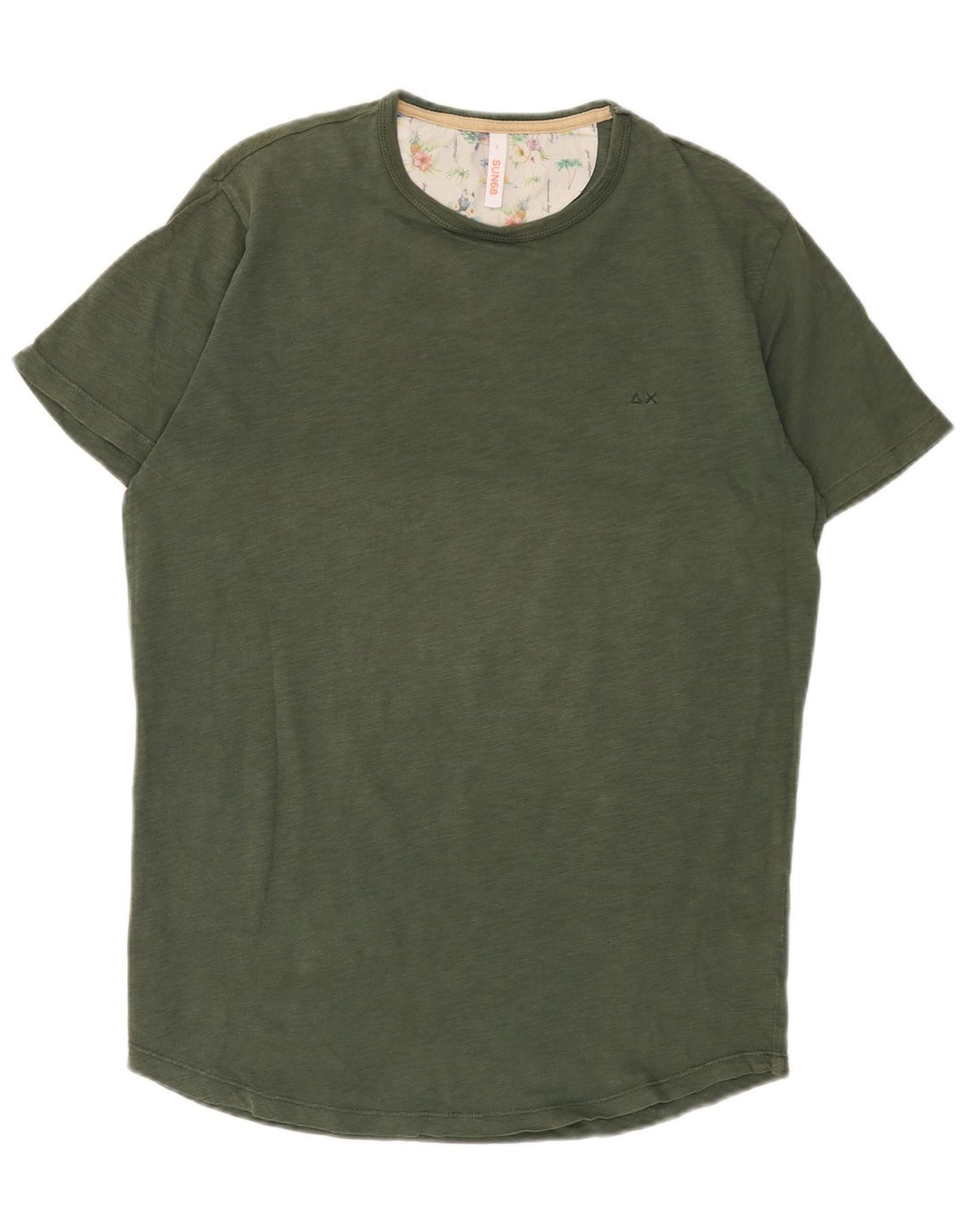 Camiseta masculina Sun68 grande algodão cáqui