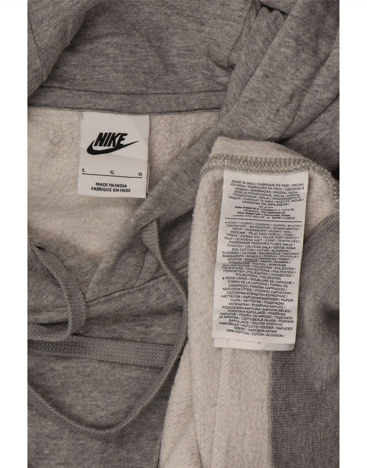 NIKE Mens Hoodie Jumper Grande Cinza Flecked Algodão