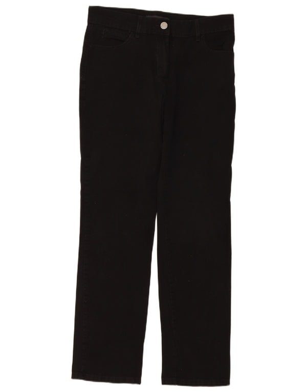 Calça feminina reta casual Marks & Spencer Reino Unido 10 pequena W30 L29 preta
