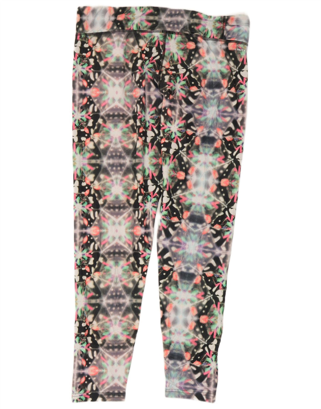 Adidas Womens Climalite Leggings UK 16/18 Grande Preto Geométrico Poliéster