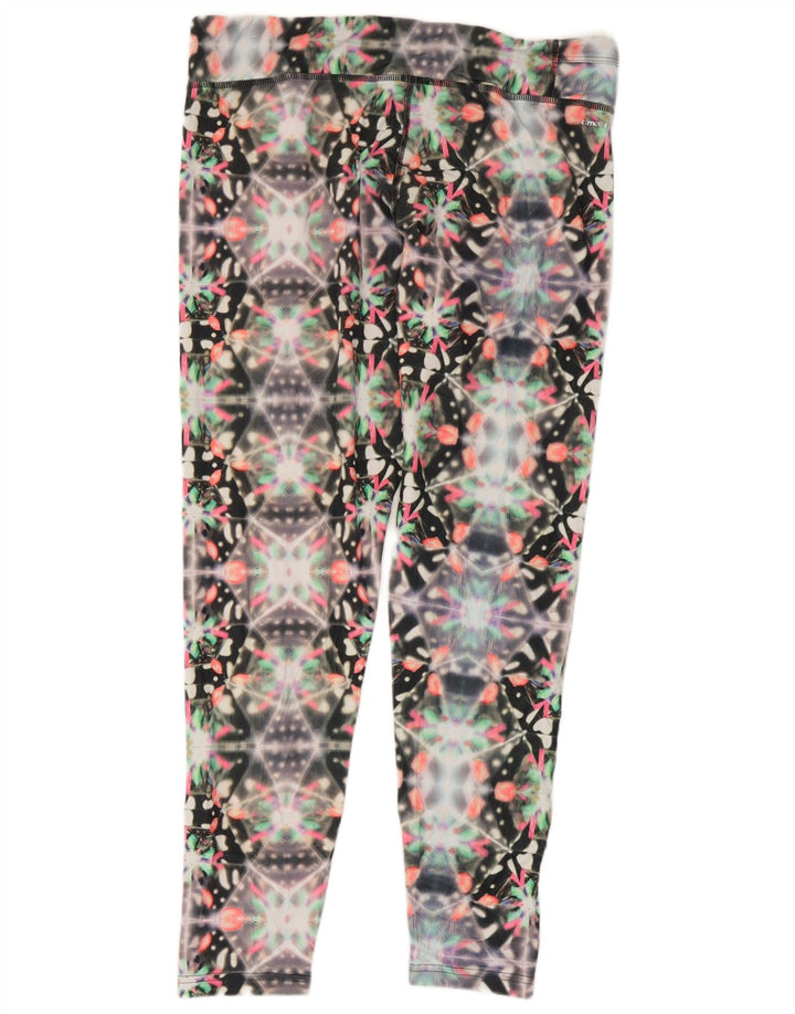 Adidas Womens Climalite Leggings UK 16/18 Grande Preto Geométrico Poliéster