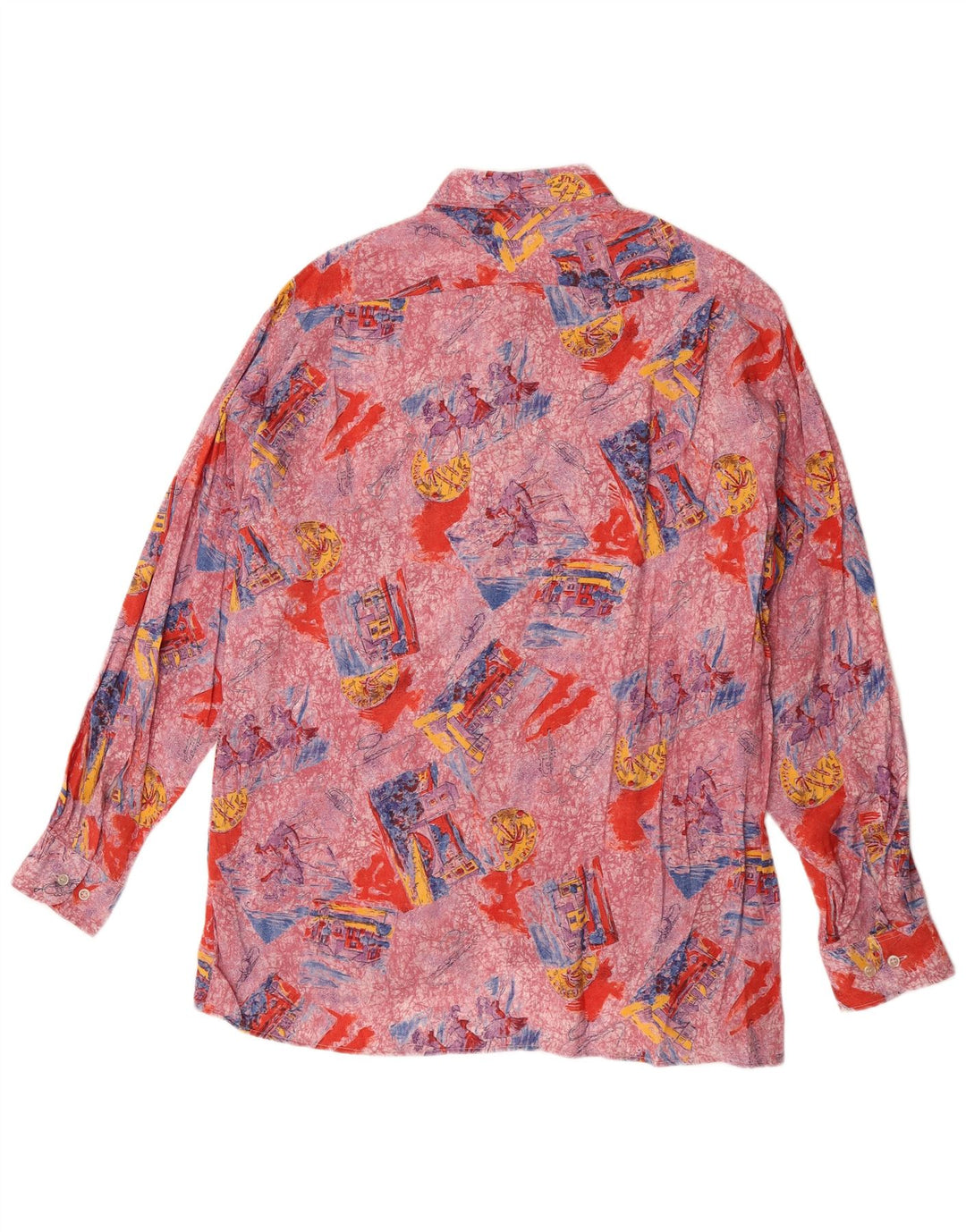 Camisa gráfica masculina Angelo Litrico tamanho 41/42 grande viscose multicolorida