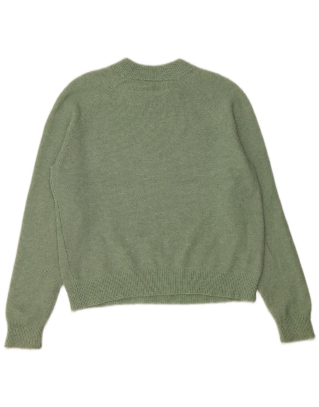 Zara Suéter feminino oversized com gola redonda Reino Unido 10 pequeno verde