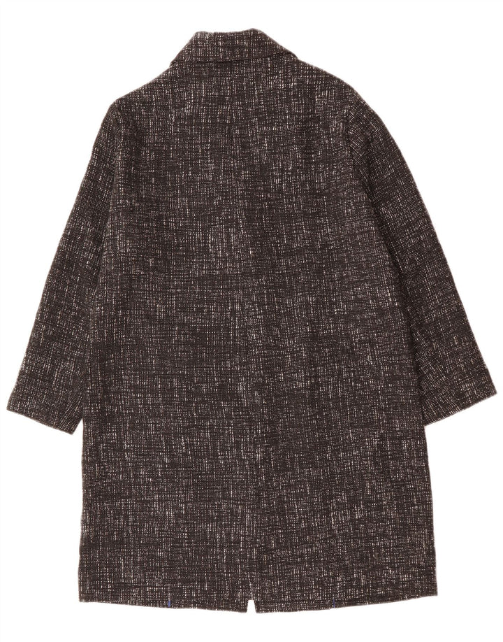 Sobretudo feminino BENETTON IT 44 poliéster manchado preto médio