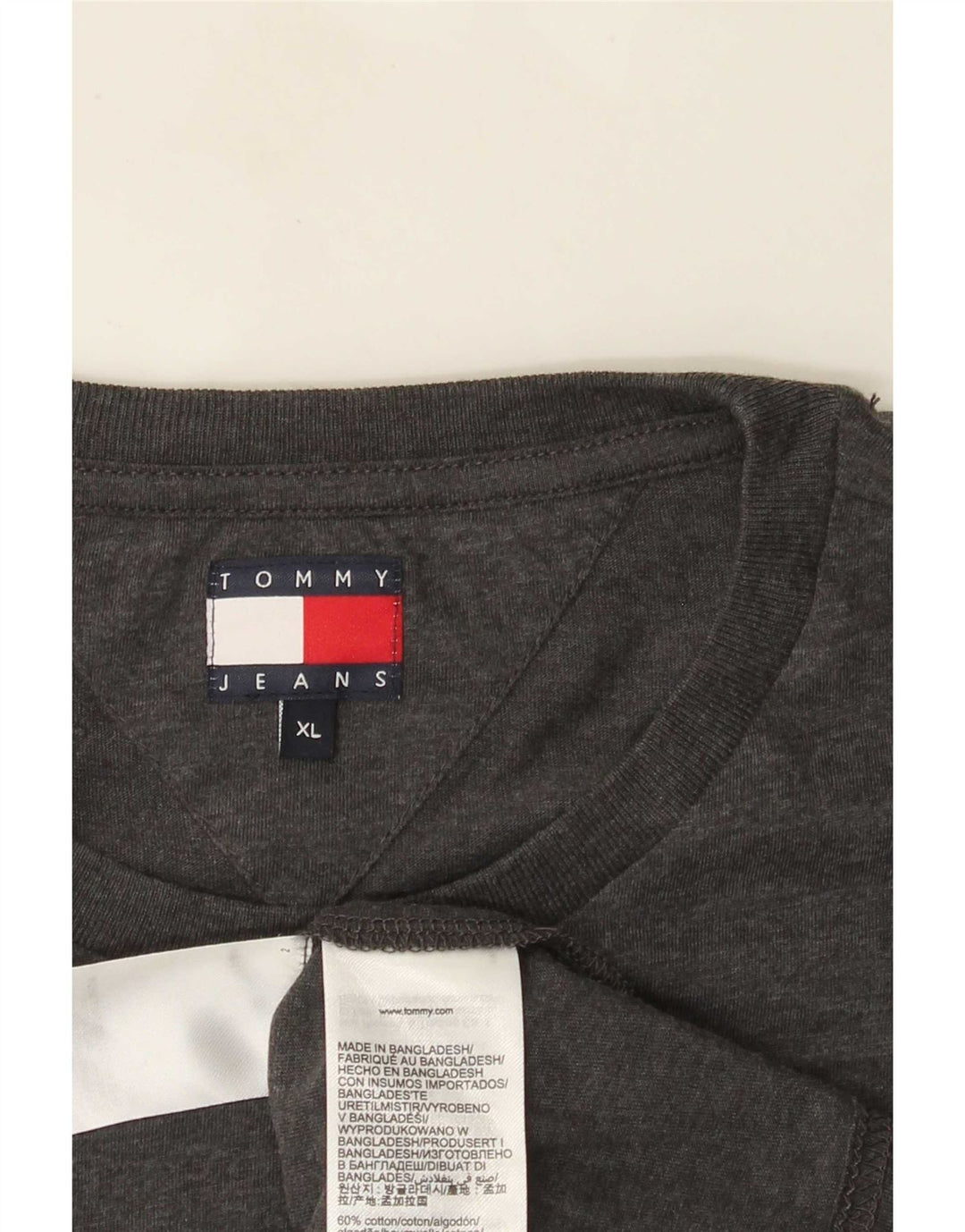 Camiseta masculina Tommy Hilfiger Top XL algodão cinza