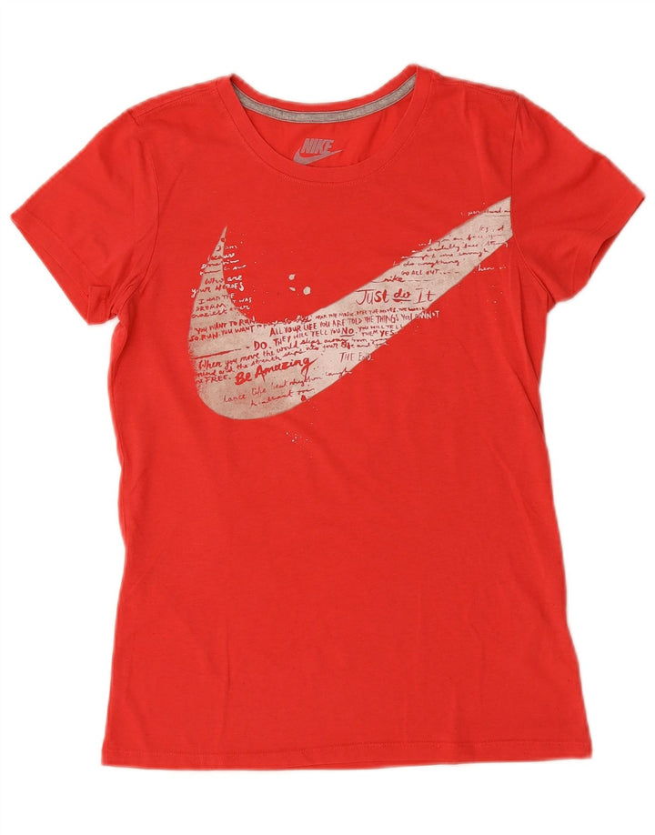 Camiseta feminina Nike Slim Fit Graphic UK 12 Médio Vermelho