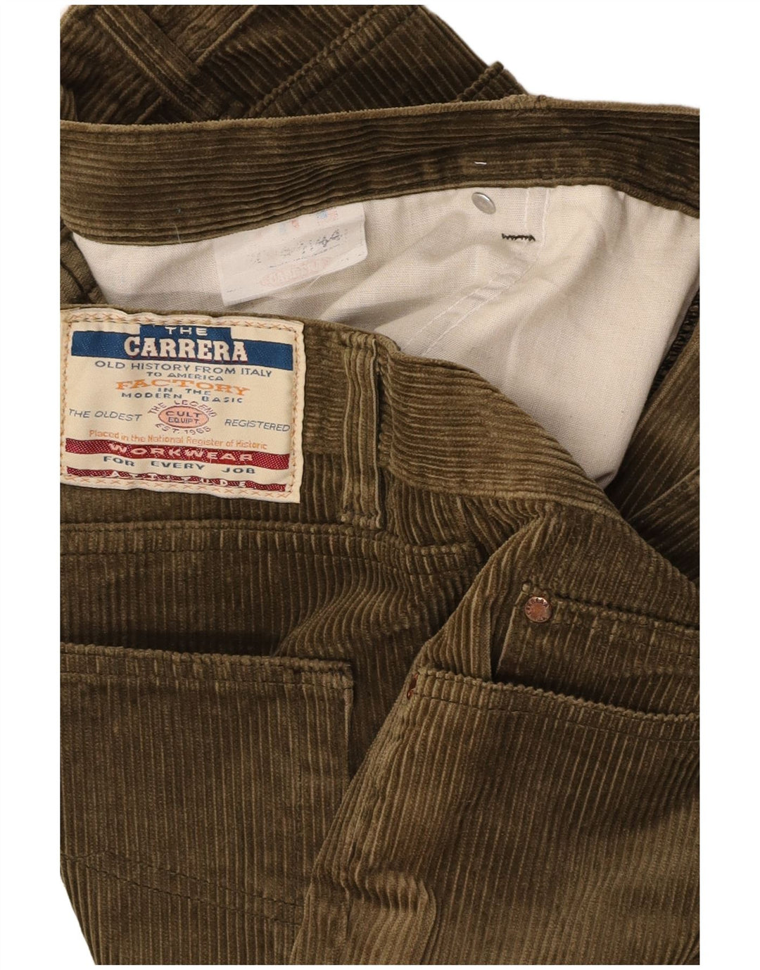 Calça masculina reta de veludo CARRERA W44 L30 verde