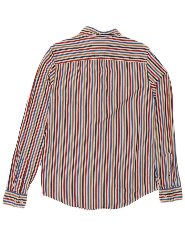 Camisa masculina Tommy Hilfiger Slim Fit XS de algodão listrado multicolorido