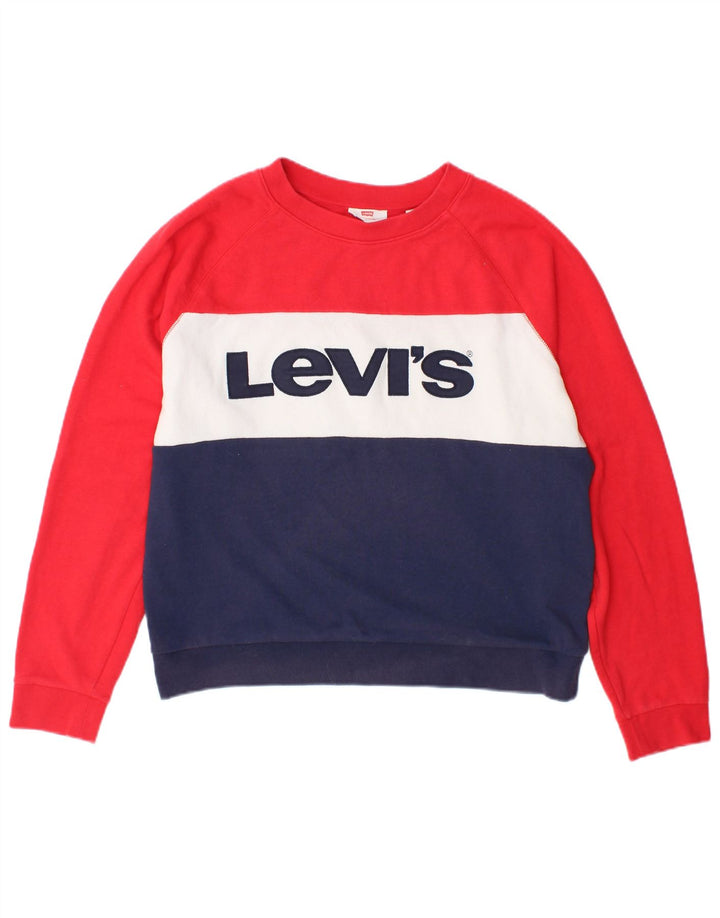 Moletom feminino Levi's Jumper UK 16 grande bloco colorido multicolorido