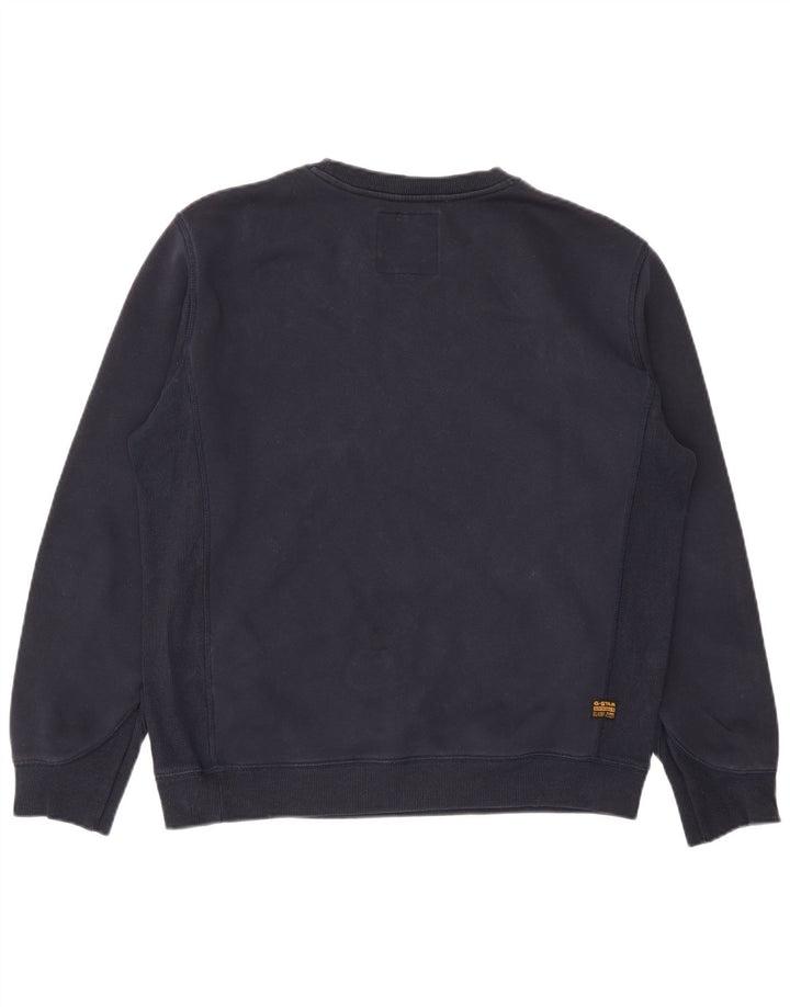 G-Star moletom masculino jumper grande algodão azul marinho