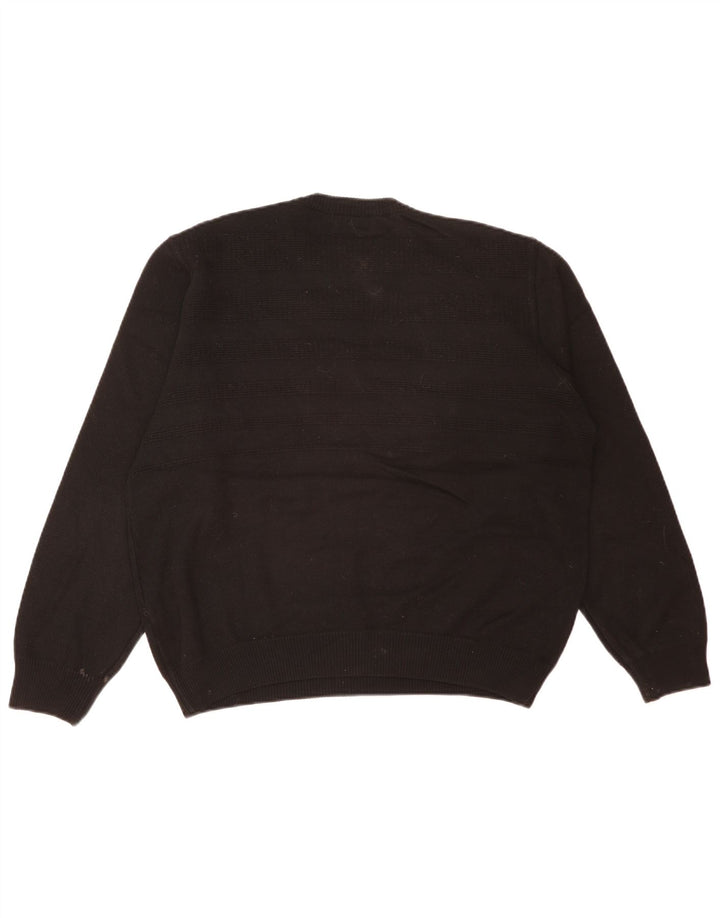 Suéter masculino Marks & Spencer com gola redonda, acrílico preto grande