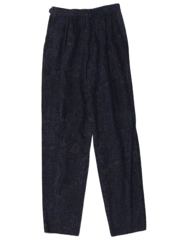 Calça casual feminina vintage cintura alta cônica W26 L30 azul marinho manchada