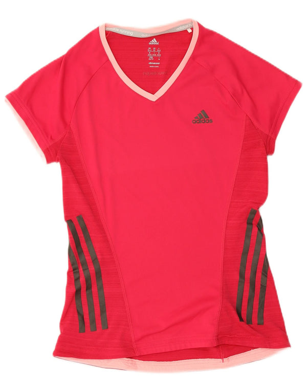 Camiseta Adidas Climacool Feminina Top UK 4/6 XS Rosa Poliéster