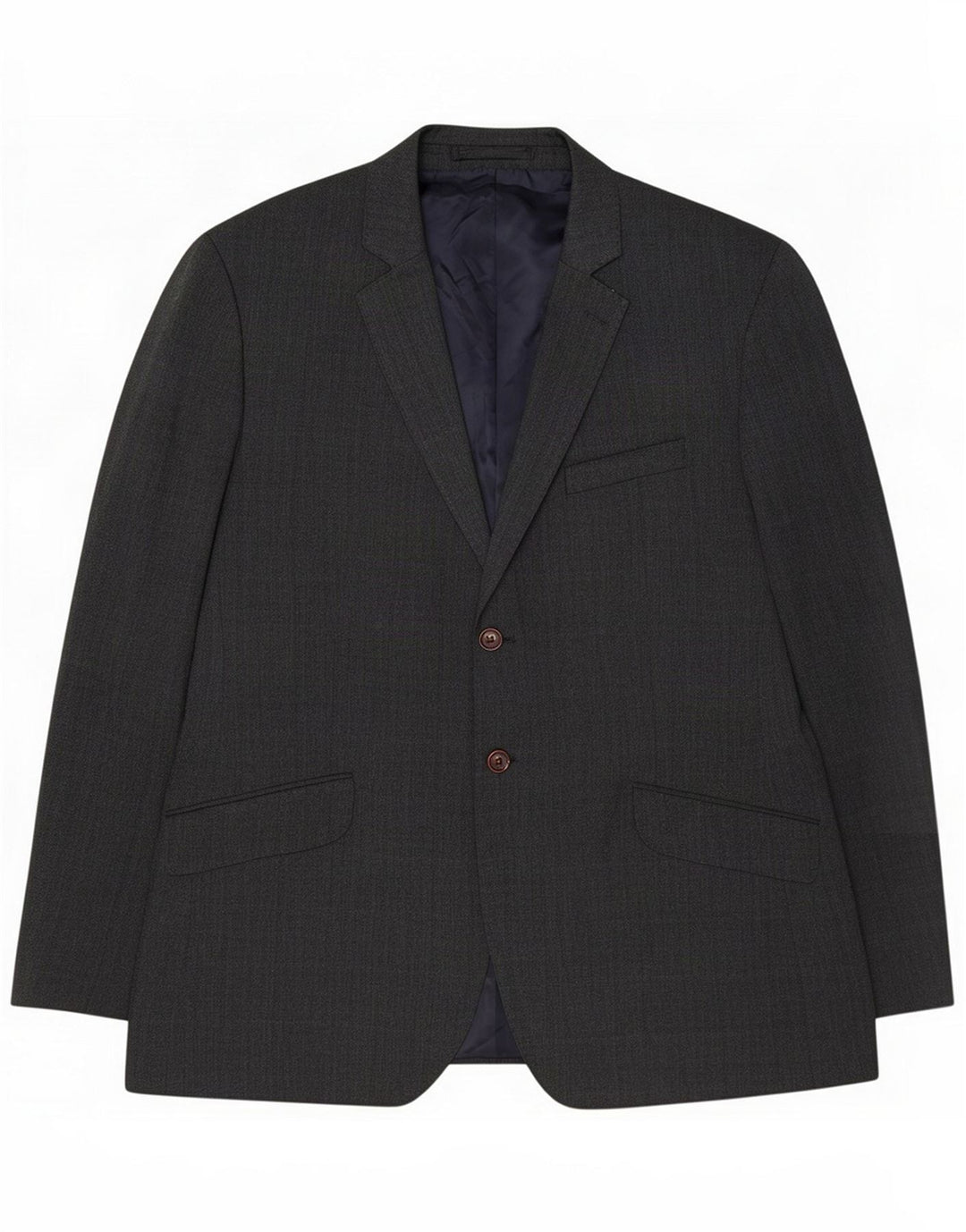 Crew Clothing Jaqueta blazer masculina de 2 botões Reino Unido 44 2XL Poliéster cinza