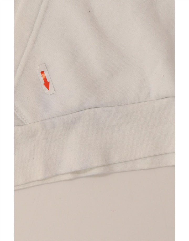 Adidas Mens Hoodie Jumper Pequeno Algodão Branco