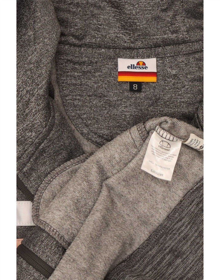 Ellesse Suéter feminino com capuz e zíper UK 8 pequeno cinza colorblock poliéster