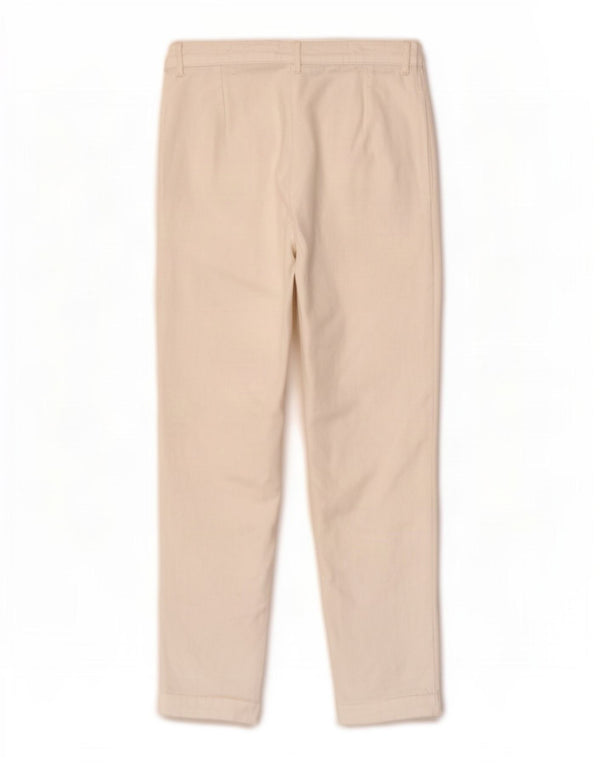 Calça Chino Reta Feminina Crew Clothing UK 10 Pequena W26 L28 Branca