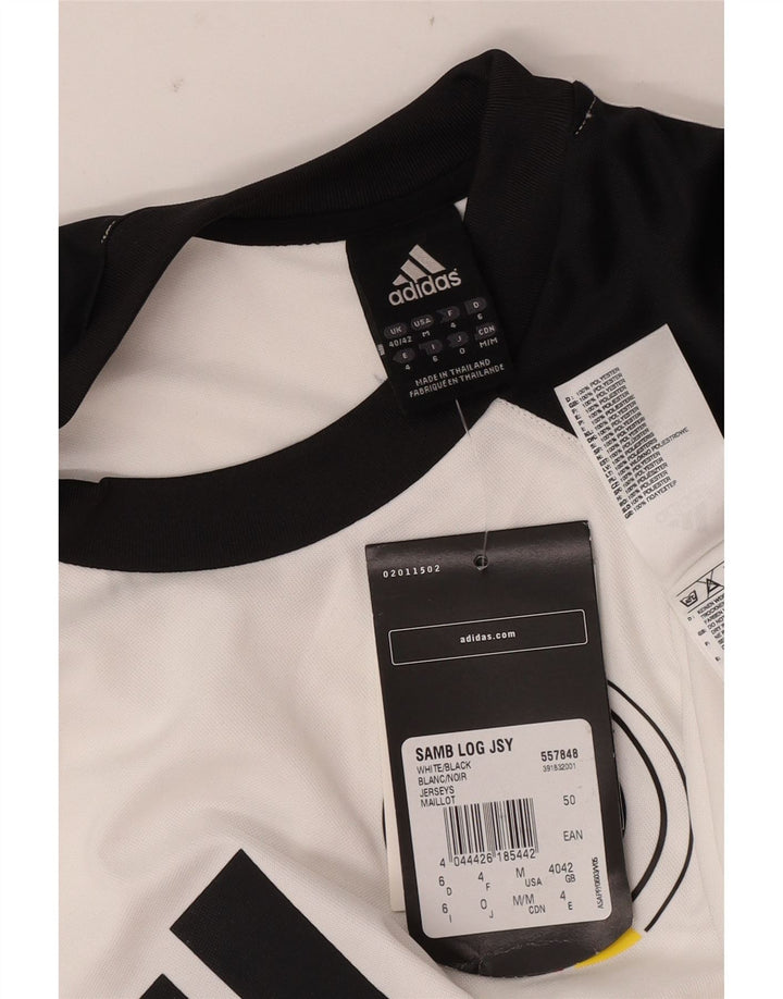 Adidas Mens Graphic T-Shirt Top UK 40/42 Médio Branco Colorblock Poliéster