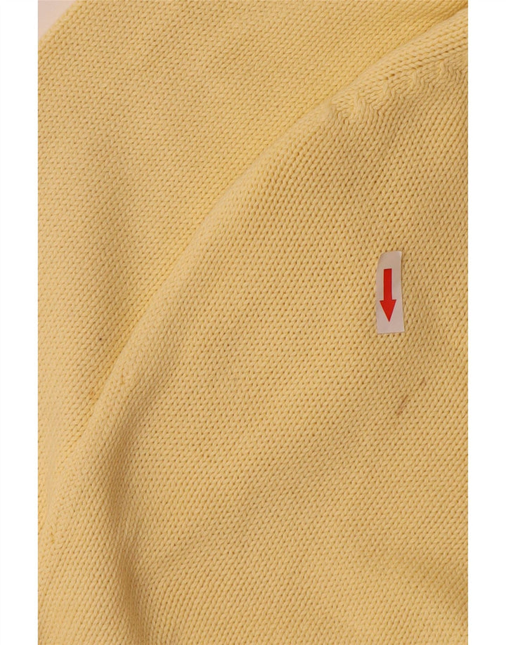 Suéter masculino Zara com decote em V grande algodão amarelo